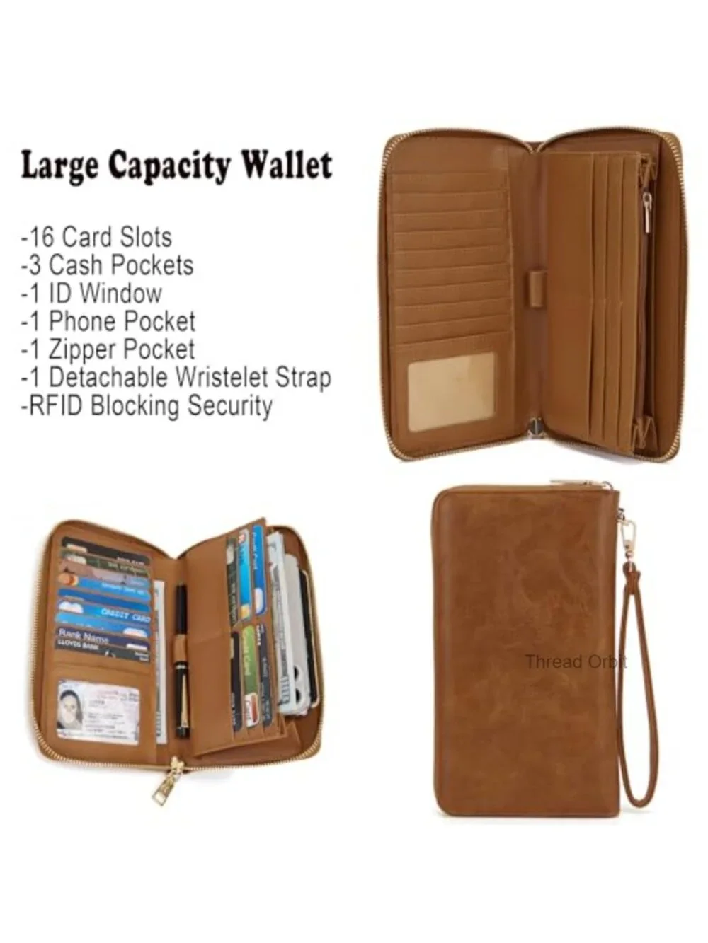 Hobo Handbags Tote Shoulder Bag Purse and Wallet Set 2pcs Soft Faux Leather